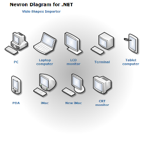 Nevron diagram visio shapes computers and monitors